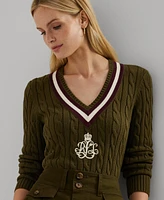 Lauren Ralph Lauren Women's Cable-Knit Cotton Cricket Sweater