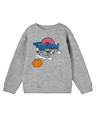 Space Jam Boys Bugs Bunny Dribbling Athletic Heather Long Sleeve Shirt