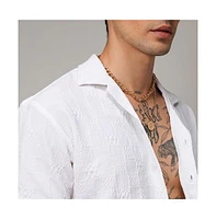 Campus Sutra Men's Chalk White Creased-Check Shirt