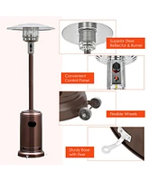 Costway 50000 Btu Propane Patio Heater Standing Lp Gas Steel W/ Wheels Bronze