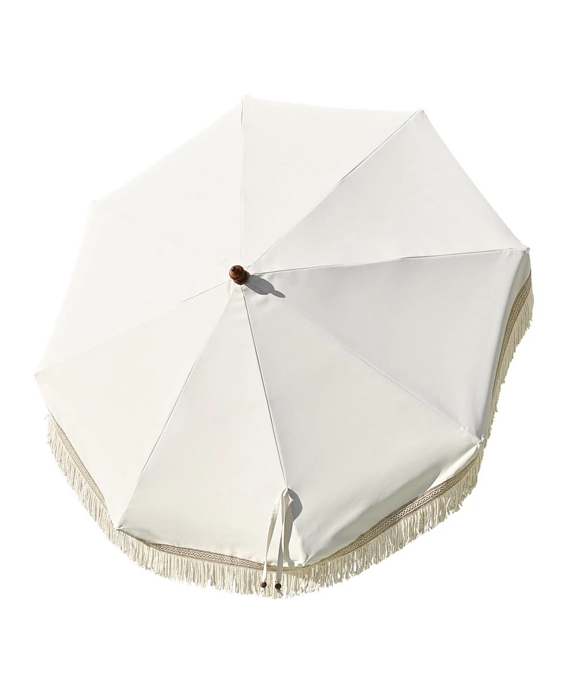 LAGarden 6 Ft Fringe Umbrella Replacement Canopy Top Cover Outdoor Patio Yard