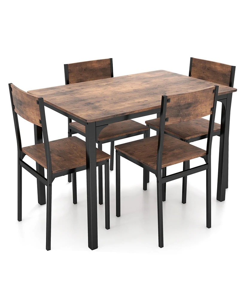 Sugift 5 Piece Dining Table Set Industrial Style Kitchen Table and Chairs