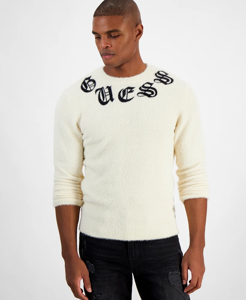 Guess Men's Eddy Gothic Logo Crewneck Sweater