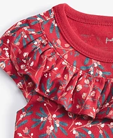 First Impressions Baby Girls Ruffled Berry Bloom Printed Short-Sleeve T-Shirt, Created for Macy's