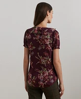 Lauren Ralph Women's Floral Georgette Puff-Sleeve Blouse