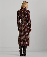 Lauren Ralph Women's Belting-Print Crepe Shirtdress, Regular & Petite