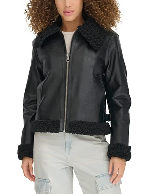 Levi's Women's Faux Leather Aviator Jacket