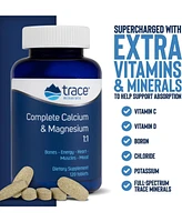 Trace Minerals Complete Calcium & Magnesium 1:1 | Powerful Bone, Energy, Heart, Muscle & Mood Support | Certified Vegetarian, Gluten Free | 120 Tablet