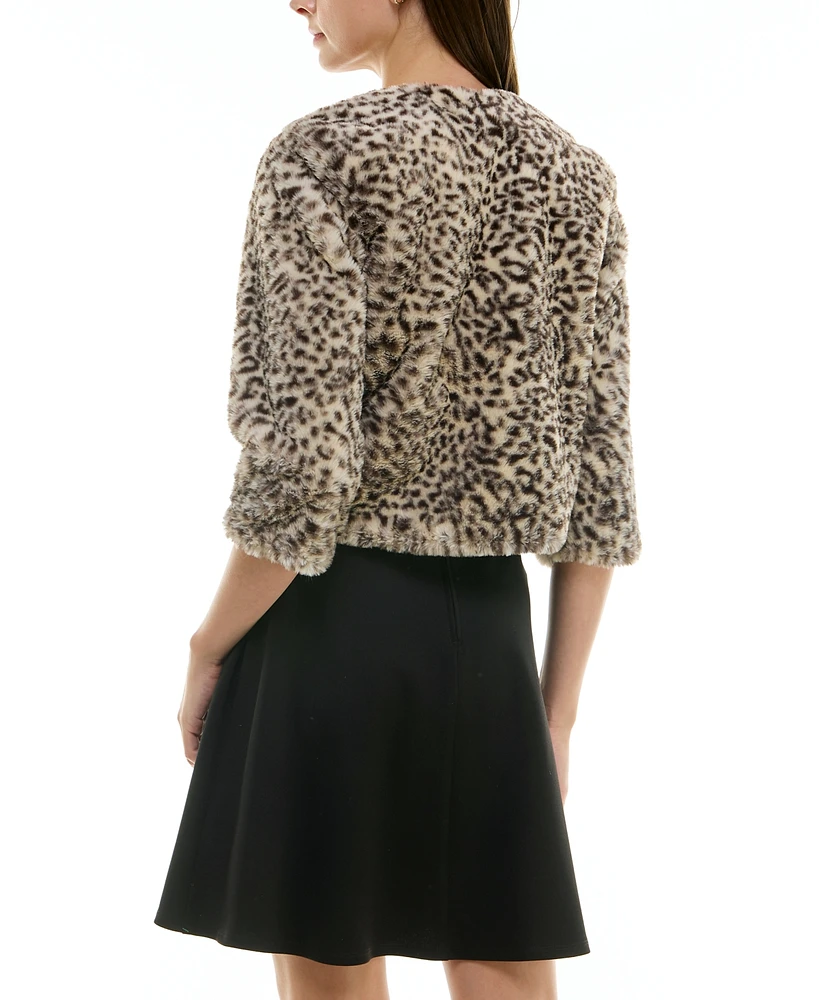 Bcx Juniors' Faux Fur Cropped Jacket