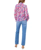 Vince Camuto Women's Floral-Print Ruffled-Cuff Blouse