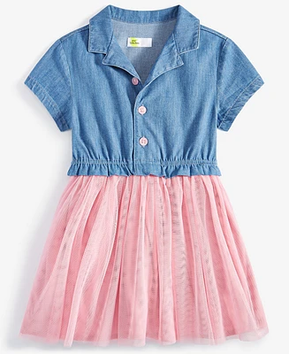 Epic Threads Toddler Girls Gelsey Denim Tulle Dress, Exclusively at Macy's