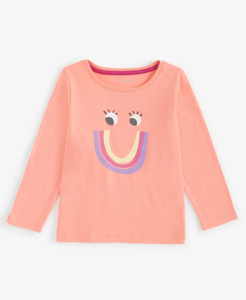 Epic Threads Toddler Girls Rainbow Smiley Graphic Long-Sleeve T-Shirt, Exclusively at Macy's