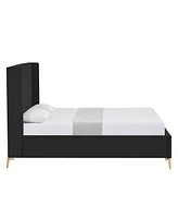 Inspired Home Keion Velvet Platform Bed Full