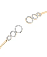 Wrapped Diamond Circles Wire Cuff Bangle Bracelet (1/4 ct. t.w.) in 14k Gold, Created for Macy's