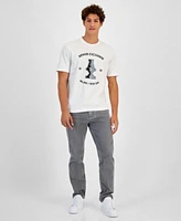 Ax Armani Exchange Mens Slim Fit Light Wash Jeans Graphic T Shirt