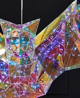 Seasonal Prismatic Iridescent Phantom Bat 20", Led Lights