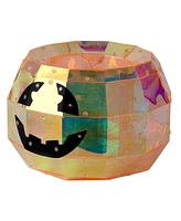 Seasonal Prismatic Iridescent Pumpkin Candy Box 8.86", Led Lights