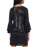 Msk Petite Sequined Bell-Sleeve Cocktail Dress