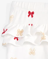 First Impressions Baby Girls Bows-Print Ruffled-Back Pants, Created for Macy's