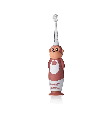 Brush-Baby WildOnes Monkey Kids Electric Rechargeable Toothbrush | Childrens Electric Toothbrush | Animal Character Toothbrush