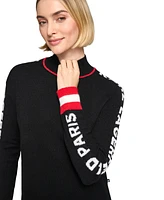 Karl Lagerfeld Paris Women's Mock-Neck Logo Sweater