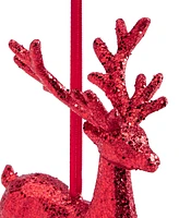 Holiday Lane Christmas Glitters Red Glitter Reindeer Ornament, Exclusively at Macy's