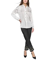 Karl Lagerfeld Paris Petite Pearl Bead Blouse