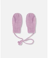 Deux par Baby Girls Knitted Mittens With String