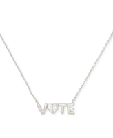 kate spade new york Silver-Tone Have Your Say Mini Pendant Necklace, 16" + 3" extender