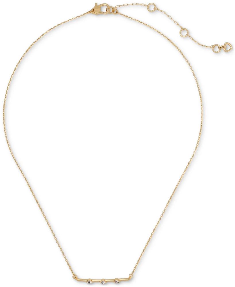 Kate Spade New York Cubic Zirconia Bar Pendant Necklace, 16" + 3" extender