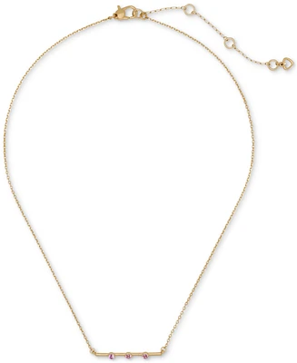 Kate Spade New York Cubic Zirconia Bar Pendant Necklace, 16" + 3" extender