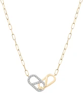 Wrapped Diamond Interlocking Link 18" Pendant Necklace (1/6 ct. t.w.) in 10k Gold, Created for Macy's