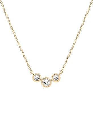 Wrapped Diamond Triple Bezel 17" Pendant Necklace (1/4 ct. t.w.) in 10k Gold, Created for Macy's