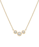 Wrapped Diamond Triple Bezel 17" Pendant Necklace (1/4 ct. t.w.) in 10k Gold, Created for Macy's