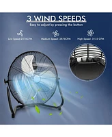 Sugift 20 Inch Box Portable Floor Fan with 3 Speed Settings and Knob Control