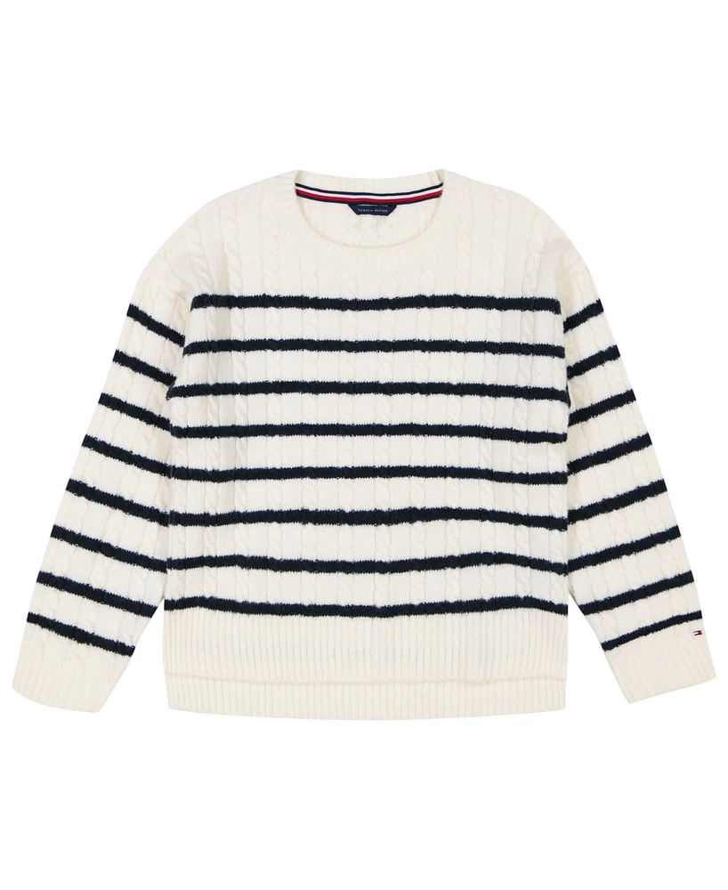 Tommy Hilfiger Big Girls Stripe Cable Sweater