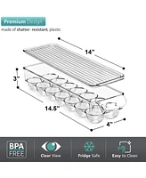Sorbus Can & Egg Holder Set - Stackable Can Dispenser Holds 12 Cans & Egg Holders with Lid holds 14 eggs for Fridge, Pantry, Bpa-Free