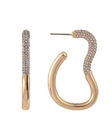 Laundry by Shelli Segal Post Hoop Earrings with Pave Stones