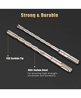 Yescom 17pcs Sds Plus Rotary Hammer Drill Bits Chisel Concrete Masonry Hole Tool Set