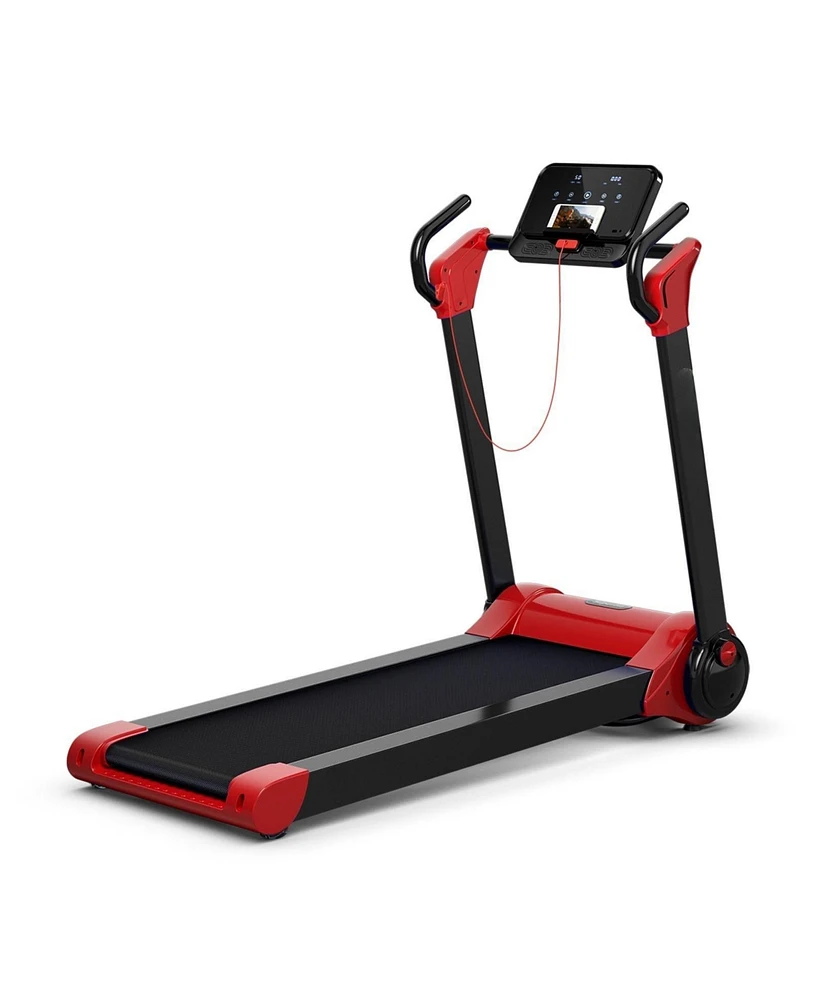 Vebreda 2.25 Hp Electric Motorized Folding Running Treadmill Machine with Led Display-Red