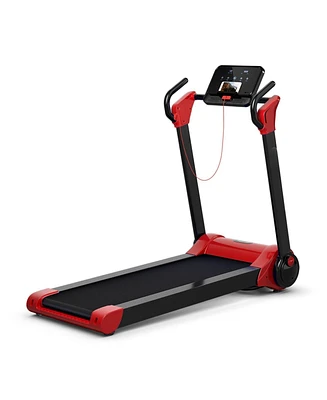 Vebreda 2.25 Hp Electric Motorized Folding Running Treadmill Machine with Led Display-Red