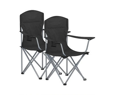 Slickblue Set of 2 Heavy Duty Folding Camping Chairs, 330 lb Capacity, Portable Outdoor Seating