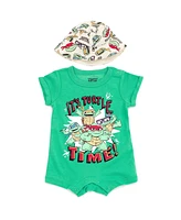 Teenage Mutant Ninja Turtles Donatello Raphael Leonardo Baby Romper and Bucket Sun Hat Newborn to Toddler