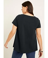 June + Vie Plus Short-Sleeve Swing One Only Tunic