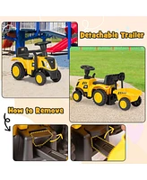 Costway Kids Ride on Tractor Licensed Caterpillar Foot to Floor Sliding Car with Shovel