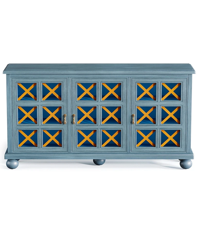 Tribesigns Blue Sideboard Buffet Cabinet with Storage, Farmhouse 3