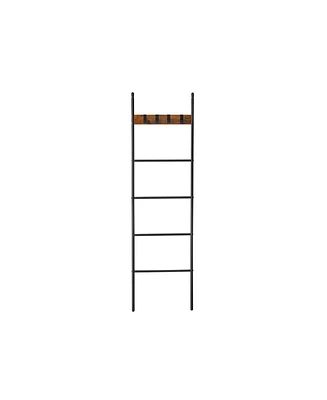 Slickblue 5-Tier Blanket Ladder Shelf Stylish and Functional Storage for Throws and Blankets