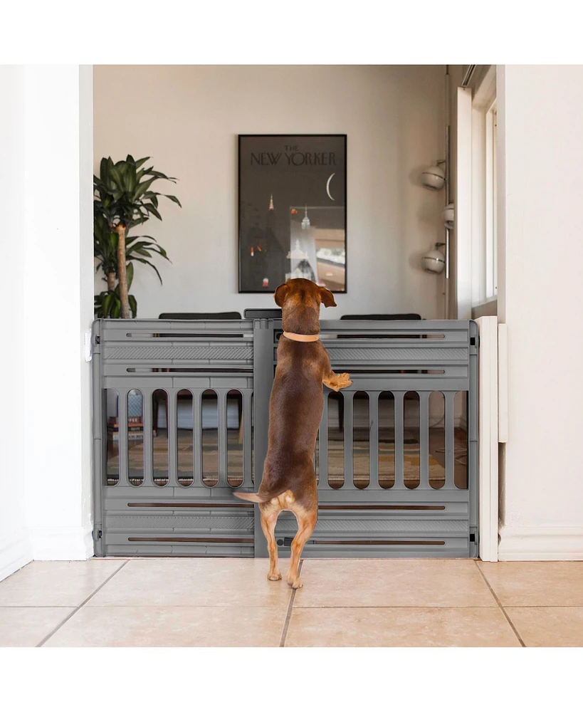 Iris Usa 24"-39" Portable Expandable Pet Gate, Adjustable Pet Barrier for Puppy Small to Medium Dogs Fits Most Doorways Easy Twist-to