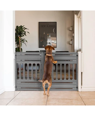 Iris Usa 24"-39" Portable Expandable Pet Gate, Adjustable Pet Barrier for Puppy Small to Medium Dogs Fits Most Doorways Easy Twist-to-Lock Feature Hea