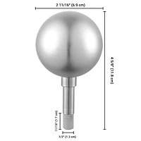 Yescom 2 Packs 3" Flagpole Silver Ball Top Finial Ornament for 20 25 30 Ft Flag Pole Outdoor